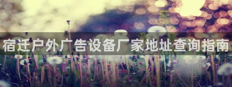 杏宇平台好吗：宿迁户外广告设备厂家地址查询指南