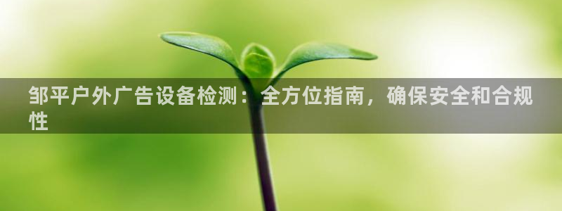 杏宇平台代理怎么赚钱：邹平户外广告设备检测：全方位指南，确保安全和合规
性