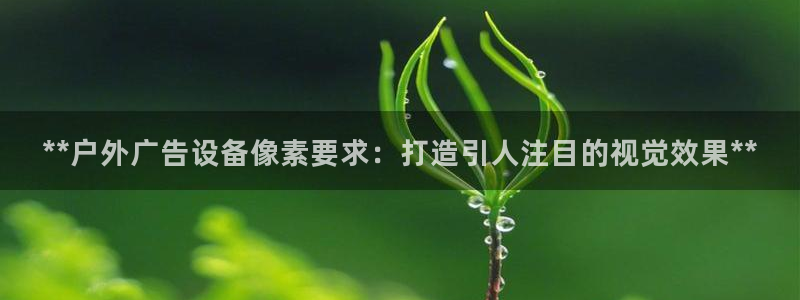 杏宇平台注册登录：**户外广告设备像素要求：打造引人注目的视觉效果**